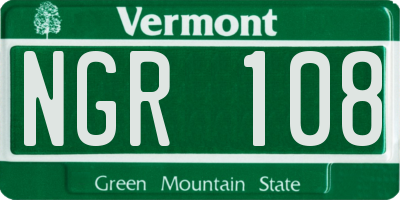 VT license plate NGR108
