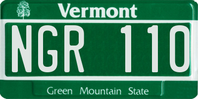 VT license plate NGR110