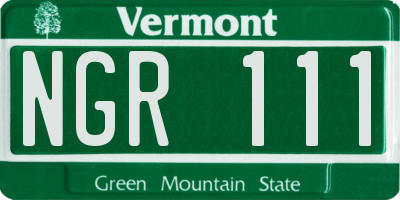 VT license plate NGR111