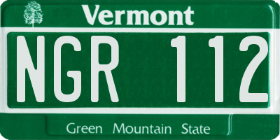 VT license plate NGR112