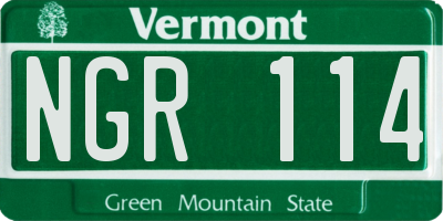 VT license plate NGR114
