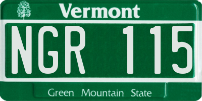 VT license plate NGR115
