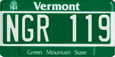 VT license plate NGR119