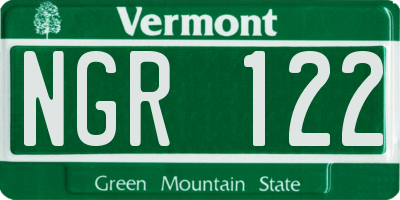 VT license plate NGR122