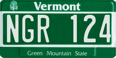 VT license plate NGR124