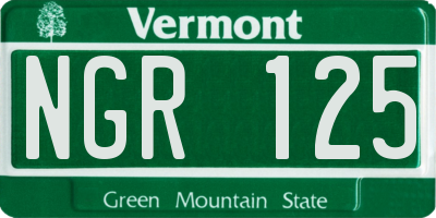 VT license plate NGR125