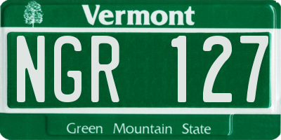 VT license plate NGR127