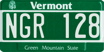 VT license plate NGR128
