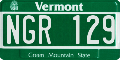 VT license plate NGR129