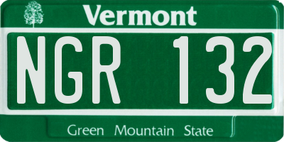 VT license plate NGR132