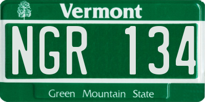 VT license plate NGR134