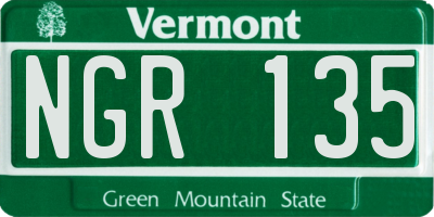 VT license plate NGR135
