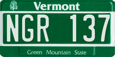 VT license plate NGR137