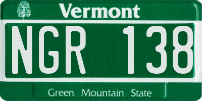 VT license plate NGR138