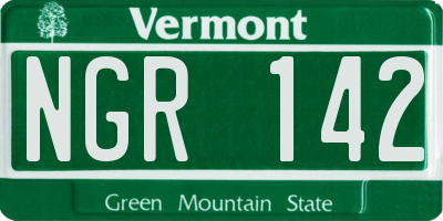 VT license plate NGR142
