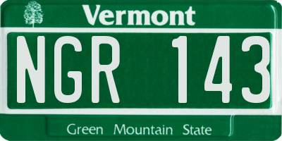 VT license plate NGR143