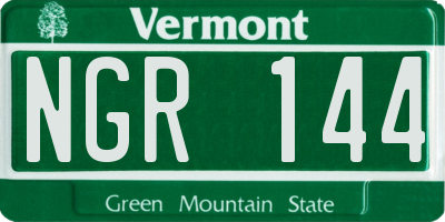 VT license plate NGR144