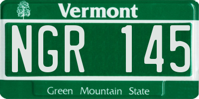 VT license plate NGR145