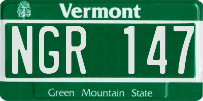 VT license plate NGR147