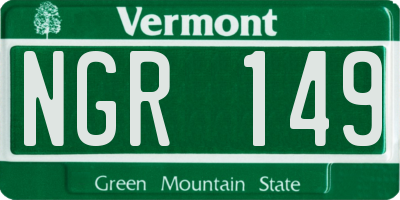 VT license plate NGR149