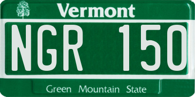 VT license plate NGR150