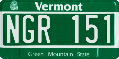 VT license plate NGR151
