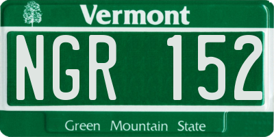 VT license plate NGR152