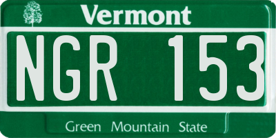 VT license plate NGR153