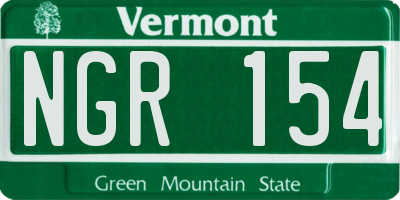 VT license plate NGR154