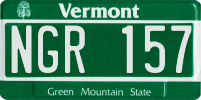 VT license plate NGR157