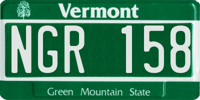 VT license plate NGR158