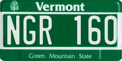 VT license plate NGR160