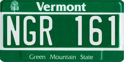 VT license plate NGR161