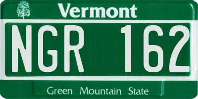 VT license plate NGR162