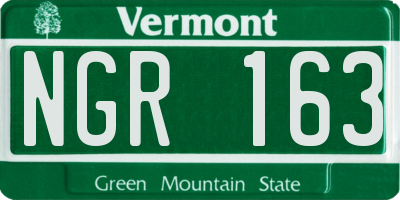 VT license plate NGR163