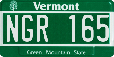 VT license plate NGR165
