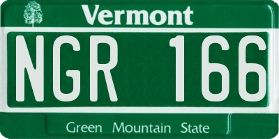 VT license plate NGR166