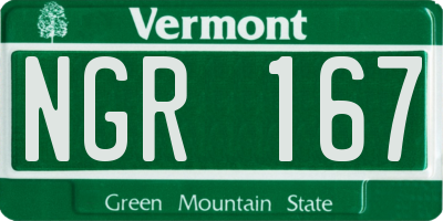 VT license plate NGR167