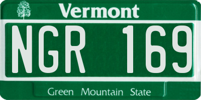 VT license plate NGR169