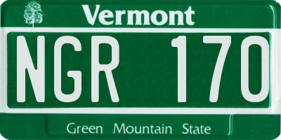 VT license plate NGR170