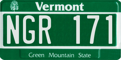 VT license plate NGR171