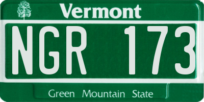 VT license plate NGR173