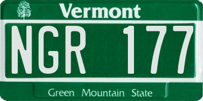 VT license plate NGR177