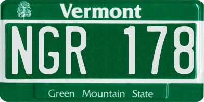 VT license plate NGR178