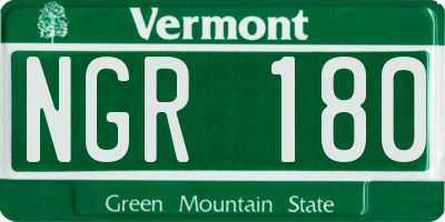 VT license plate NGR180