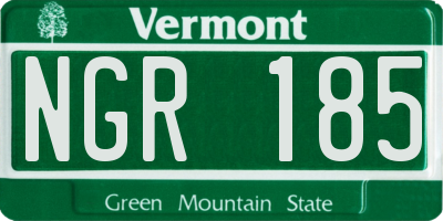 VT license plate NGR185