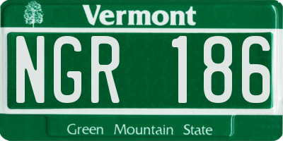 VT license plate NGR186