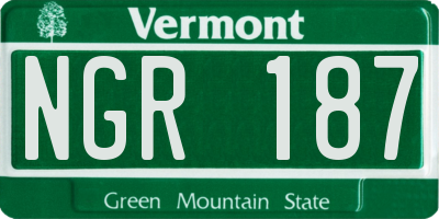 VT license plate NGR187