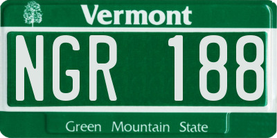 VT license plate NGR188