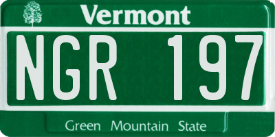 VT license plate NGR197